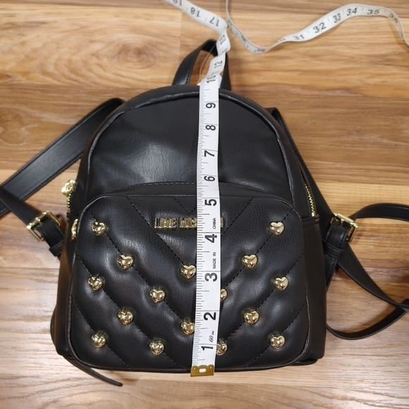 Love Moschino Black Vegan Leather Studded Backpack main image 11